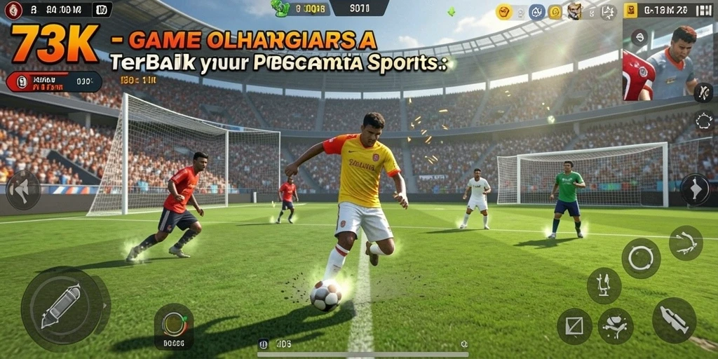 Tampilan gameplay mendebarkan dari 73K yang menampilkan aksi olahraga.