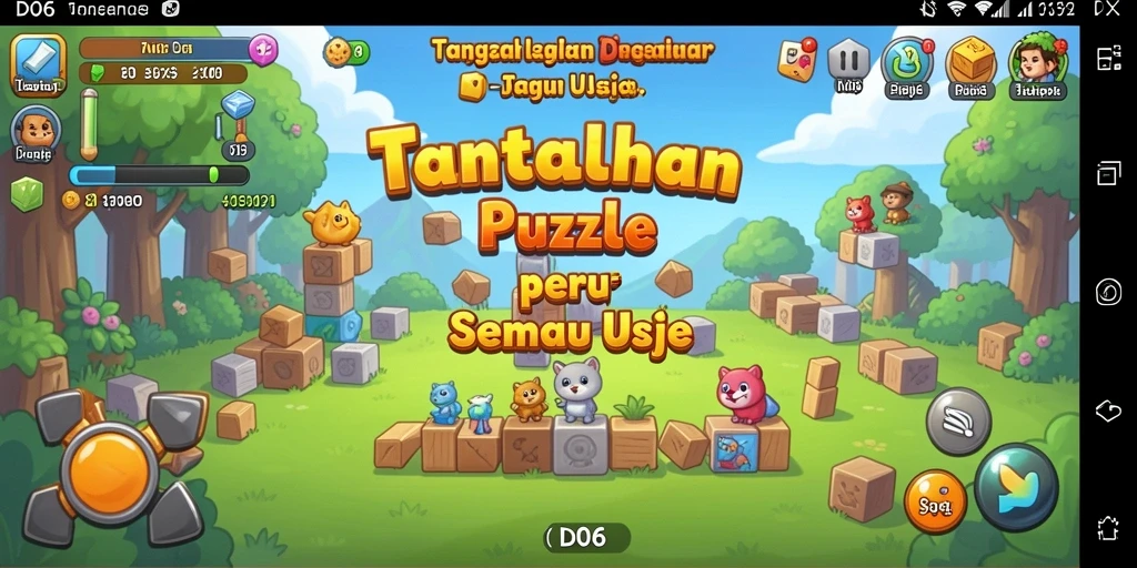 Tampilan gameplay D06 yang penuh warna dan menantang.