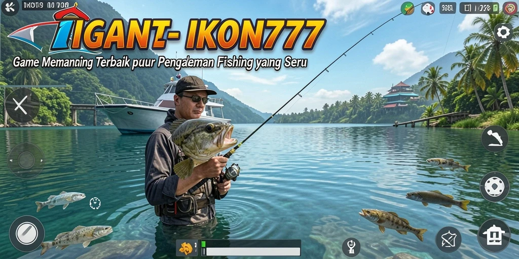 Screenshot gameplay IKON777 menampilkan aksi memancing yang intens dan menantang.