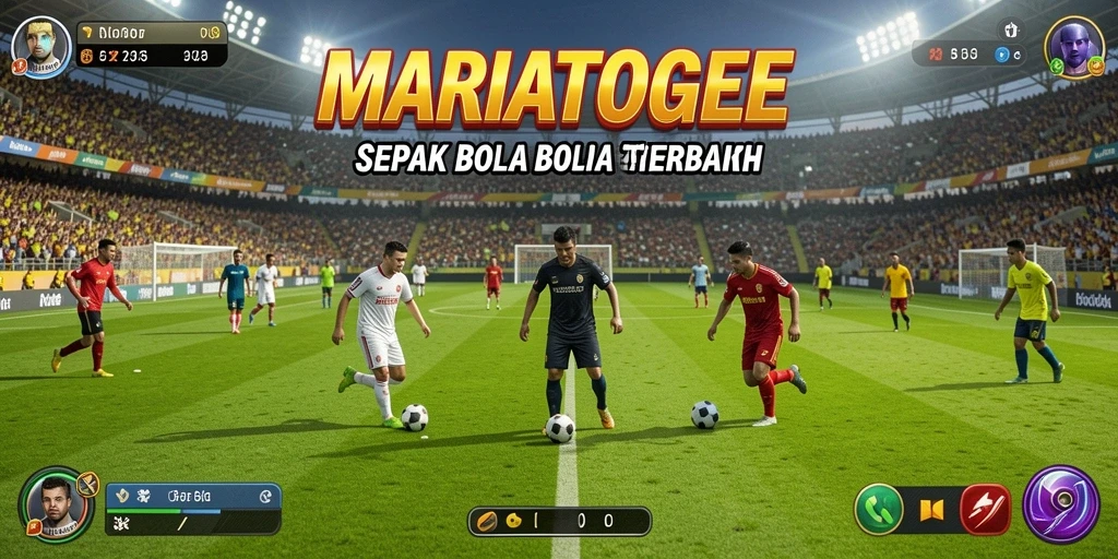 Tampilan gameplay MARIATOGEL yang menegangkan di lapangan sepak bola.