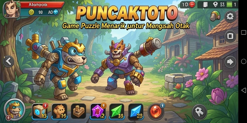 Screenshot gameplay PUNCAKTOTO dengan tantangan puzzle yang seru.