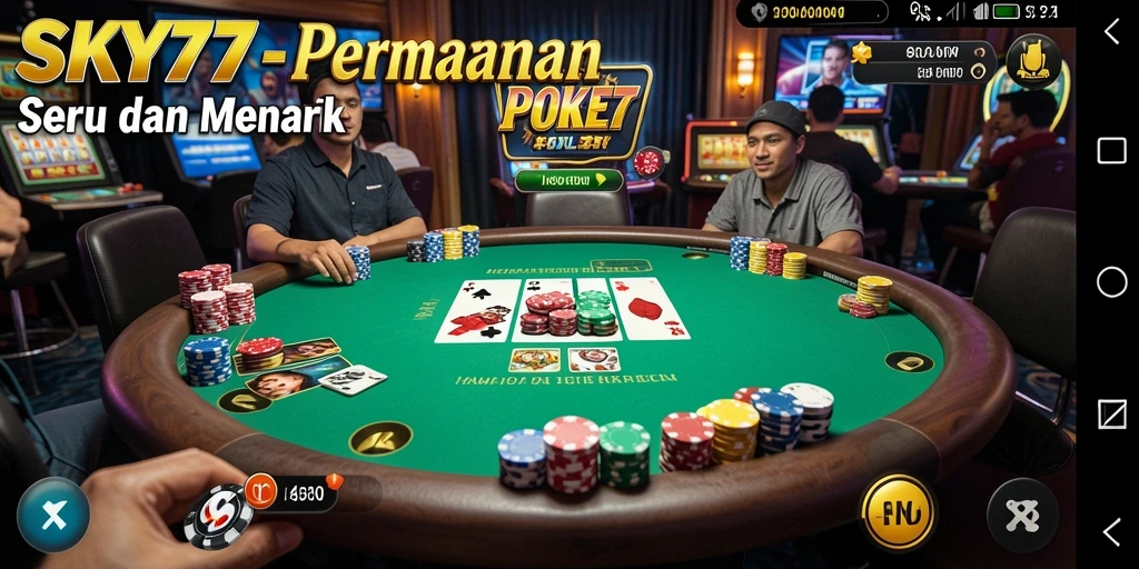 Screenshot utama SKY77 menunjukkan gameplay Poker yang menegangkan dan seru.