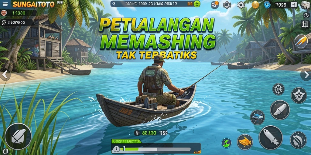 Tampilan gameplay SUNGAITOTO dengan aksi memancing yang mendebarkan.