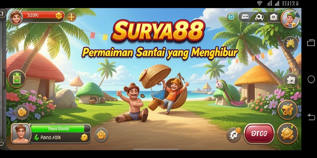 Tampilan gameplay SURYA88 yang menyenangkan dan cerah.