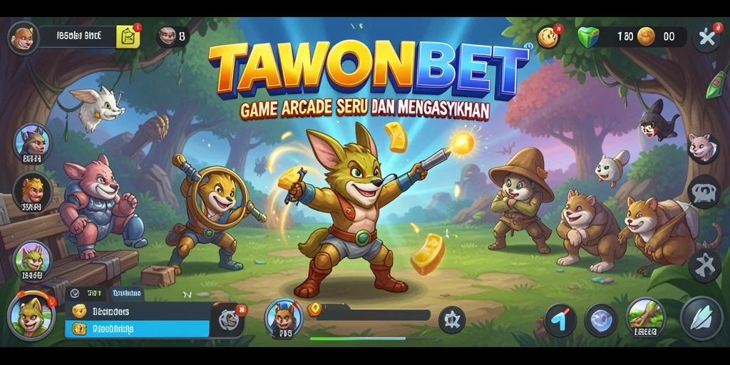 Screenshot gameplay TAWONBET menampilkan keseruan bermain game Arcade.