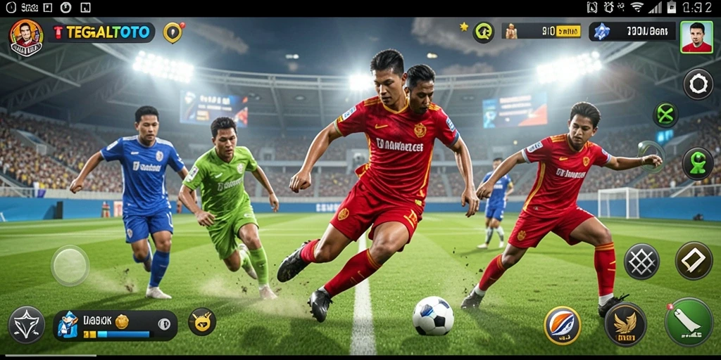 Tangkapan layar gameplay TEGALTOTO menunjukkan aksi olahraga mendebarkan.