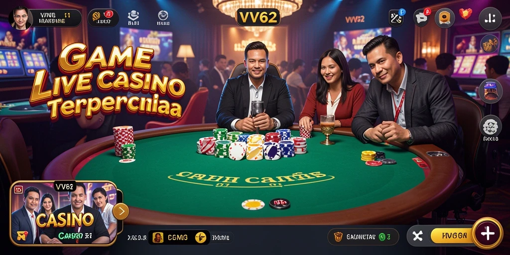 Tampilan gameplay Live Casino yang menarik di VV62.
